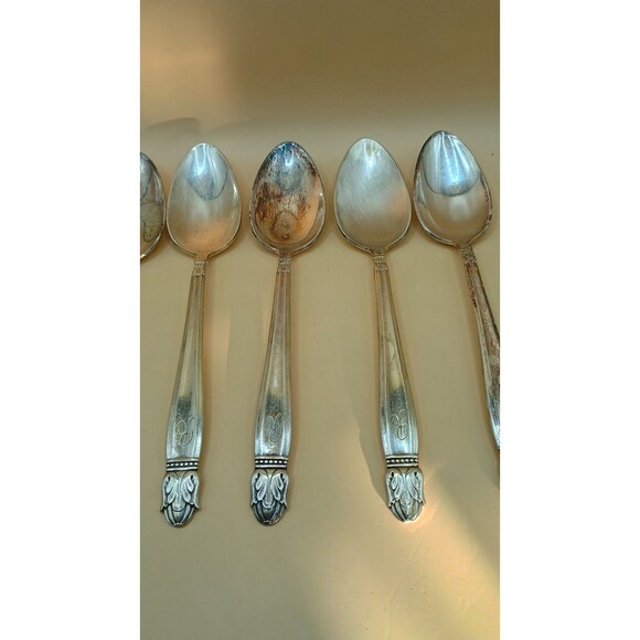 Vintage HOLMES & EDWARDS IS Danish Princess Inlaid Silver Plate - Teaspoon 5 Pcs - Picture 3 of 8